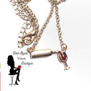 Rose Gold Bottle and Glass Pendant Necklace